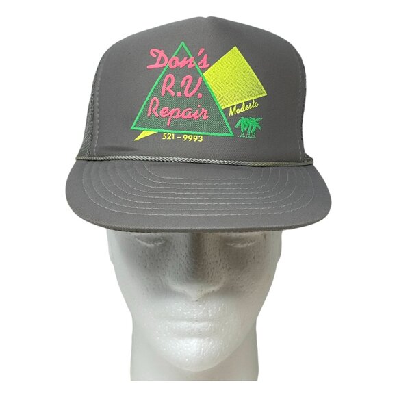 Dons R.V. Repair Modesto Gray Trucker Hat Snapback Mesh Cap Vintage Otto Cap - Picture 5 of 14